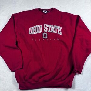 Ohio State‎ Buckeyes Sweatshirt Mens Large Red NCAA Football Varsity Athletic